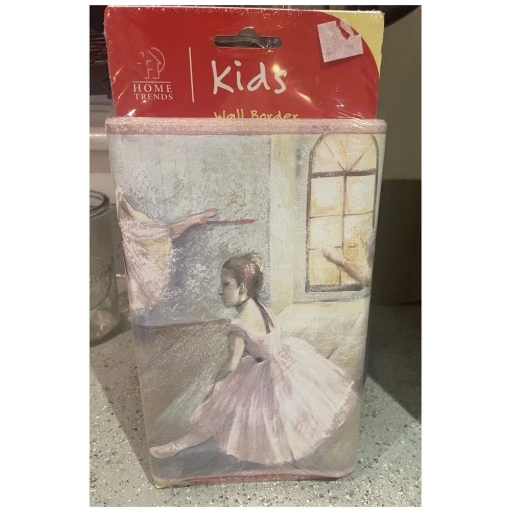 Lot Of 2 Kids Wall Border Pink Ballerina Dancers Wallpaper Ballet Class Decor